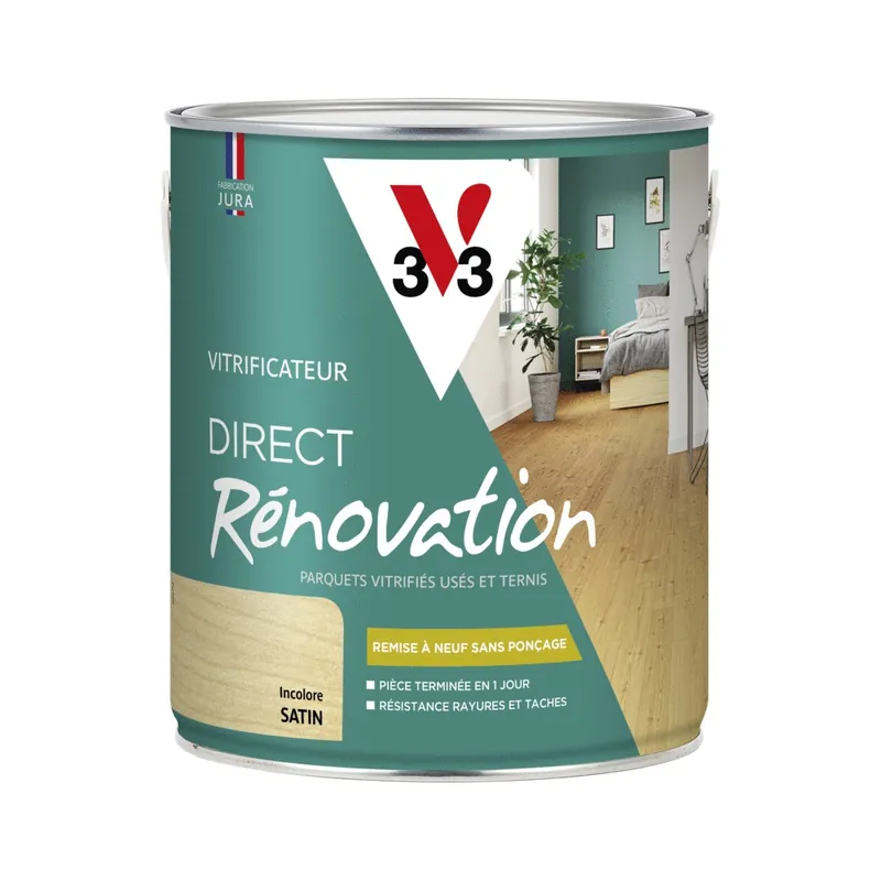 Vitrificateur Direct Rénovation incolore satin 2.5 l - V33 Offre Du Jour