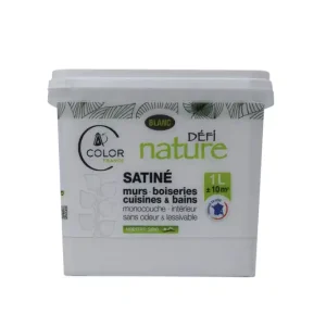 Peinture naturelle murale Blanc satin 1 l - DEFI NATURE Soldes