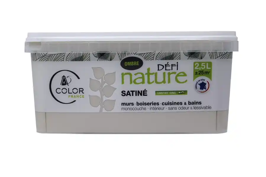 Peinture naturelle murale Ombre satin 2,5 l - DEFI NATURE Paiement Sécurisé