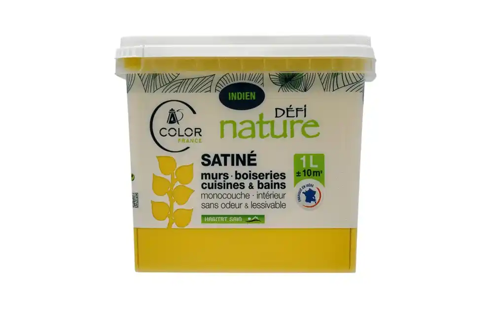 Soldes Peinture naturelle murale Indien satin 1 l - DEFI NATURE