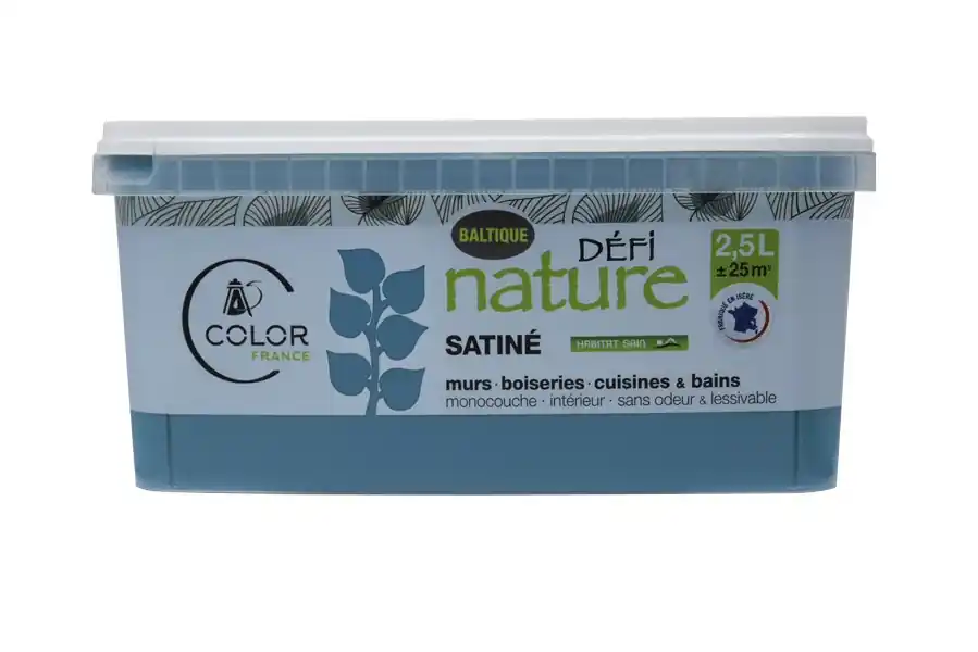 Réduction Peinture naturelle murale Baltique satin 2,5 l - DEFI NATURE