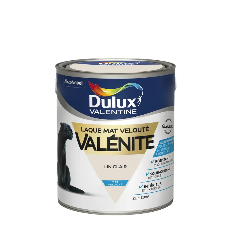 Satisfait Ou Remboursé Peinture Laque Valénite Lin Clair mat 2 l - DULUX VALENTINE