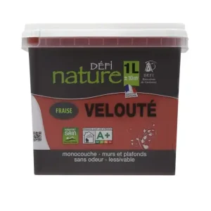 Peinture naturelle murale Fraise velours 1 l - DEFI NATURE Offre Exclusive