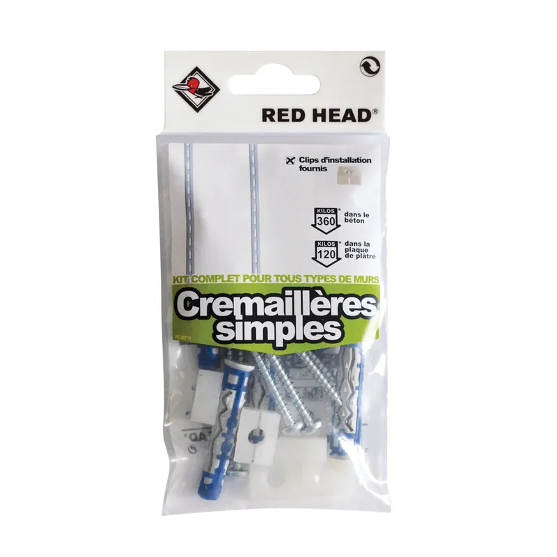 Chevilles bi-matière MX kit crémaillères simples RED HEAD Produit De Marque