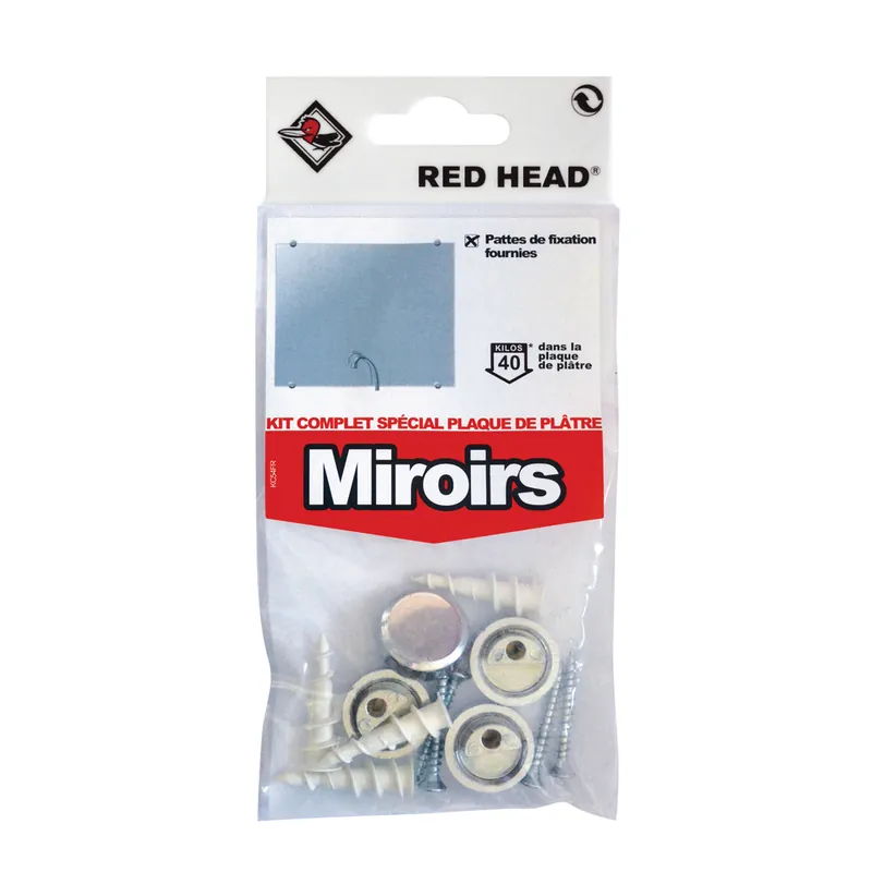 Chevilles Minivix 12 x 30 mm kit pour miroir RED HEAD Commander Vite