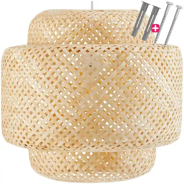 Super Prix Plafonnier Lignea Lux en bambou, de style bohème, 40W marron TECTAKE
