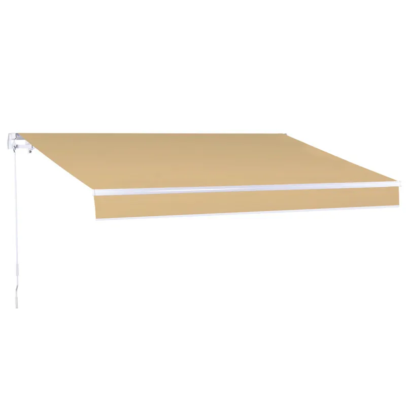 Store ban 4 x 3 m toile polyester 280g/m2 taupe manivelle Nouvelle Collection