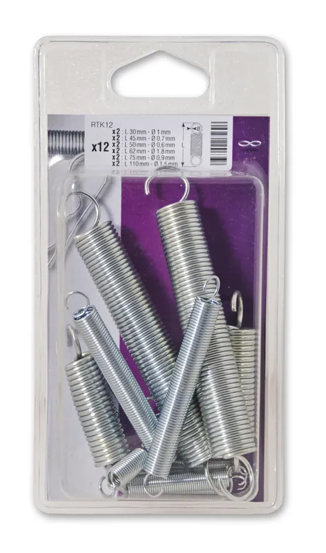 Ressorts de traction acier galvanisé assortis par 12 CHAPUIS Pas Cher