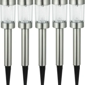 Bornes à piquer extérieur solaire LED détecteur crépusculaire Firefly inox IP44 lumière du jour par 5 - ARLUX Usine Directe