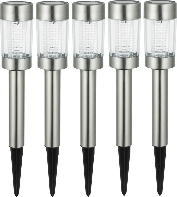 Bornes à piquer extérieur solaire LED détecteur crépusculaire Firefly inox IP44 lumière du jour par 5 - ARLUX Usine Directe