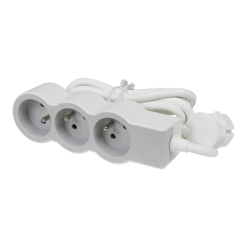 Expédié Aujourd'hui Multiprise 3 prises 1,5m blanc/ gris LEGRAND