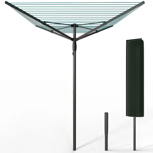 Solde Etendoir a Linge Exterieur Rotatif avec housse de protection et Surface etendage 45m Gris VOUNOT