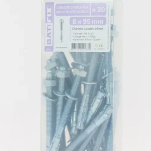 Goujons d‘ancrage Opt7 acier zingué 8 x 95 mm par 30 BATIFIX Produit De Marque