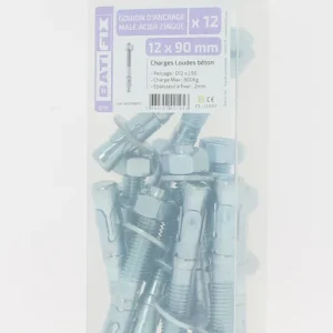Goujons d‘ancrage Opt7 acier zingué 12 x 90 mm par 12 BATIFIX Offre Limitée