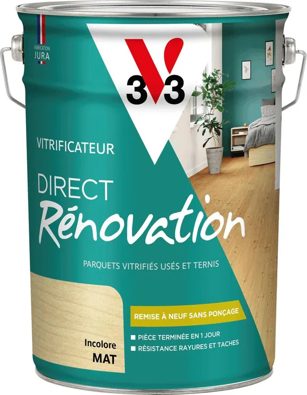 Vitrificateur Direct Rénovation incolore mat 5 l - V33 Prix Choc