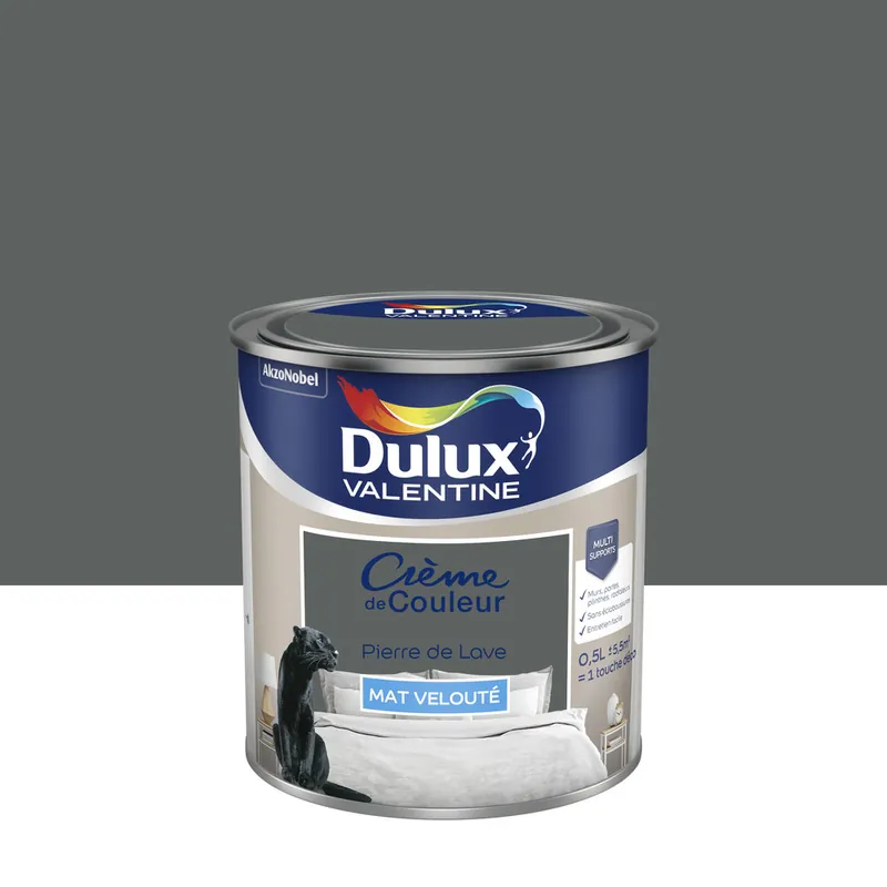 Vente Flash Peinture Crème de Couleur Pierre de Lave mat 500 ml - DULUX VALENTINE
