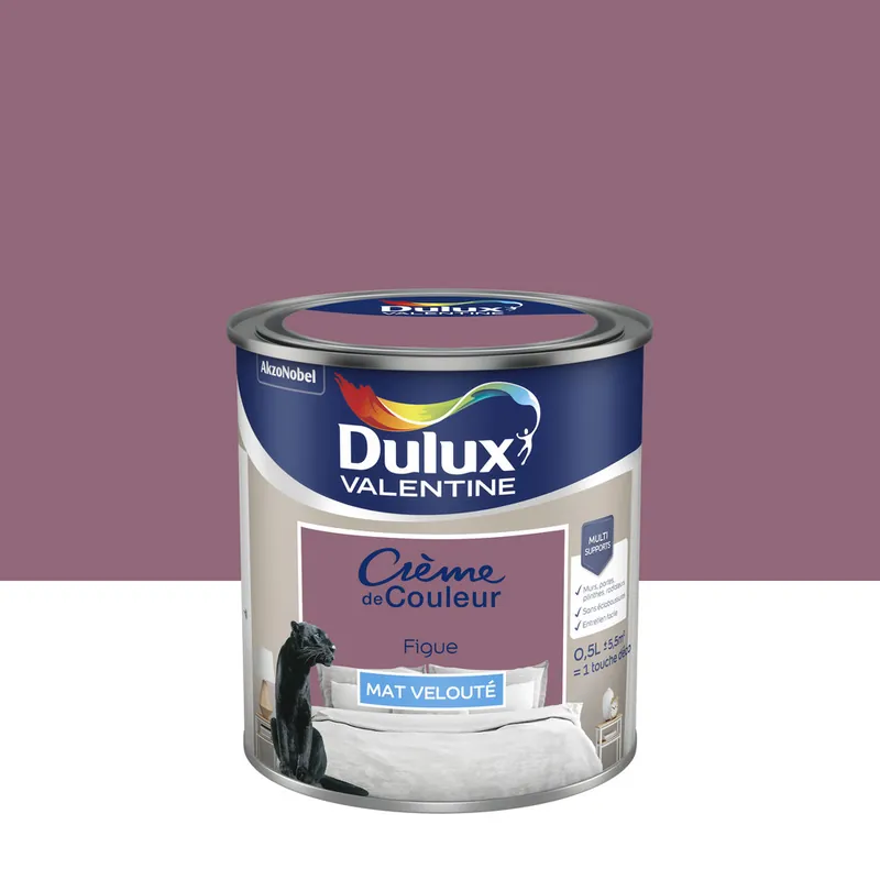 Certifié Peinture Crème de Couleur Figue mat 500 ml - DULUX VALENTINE