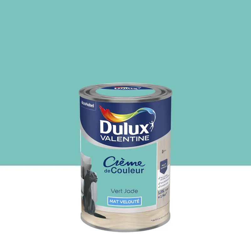 Peinture Crème de Couleur Vert Jade mat 1,25 l - DULUX VALENTINE Dernier Modèle