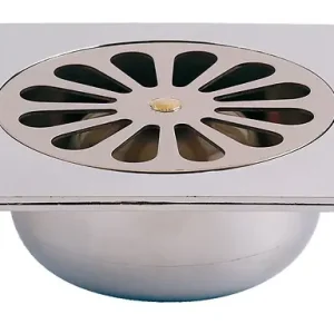 Affaire À Saisir Siphon de sol pour douche ABS chromée 140 x 140mm avec grille - VALENTIN - 00 462300 000 00