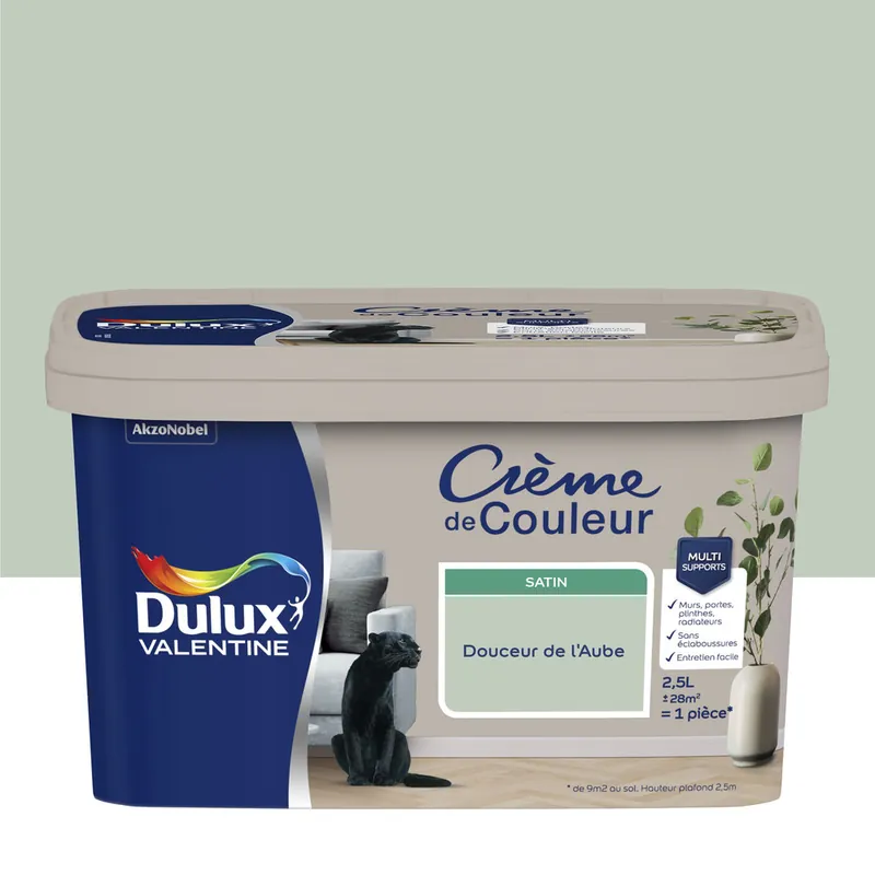 Peinture Crème de Couleur Douceur de l‘Aube satin 2,5 l - DULUX VALENTINE Promotion Saisonnière