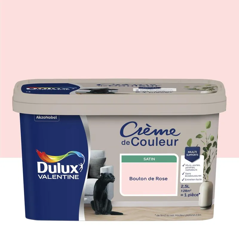 Haute Qualité Peinture Crème de couleur Beige Rose satin 2,5 l - DULUX