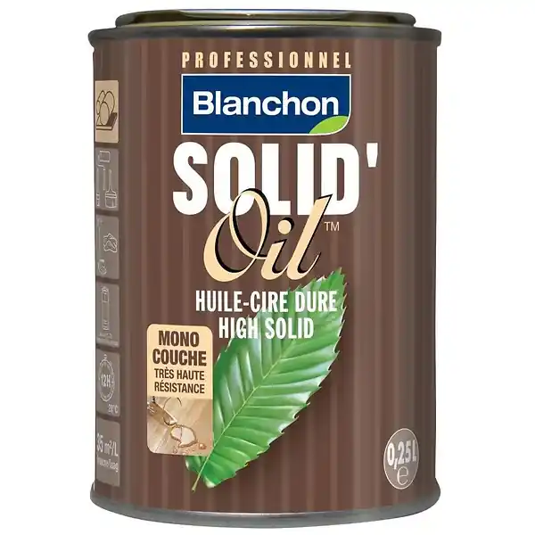 Huile dure Blanchon Solid‘Oil™ 0,25L nuancier vieux chêne 35 m²/L/couche Petit Prix