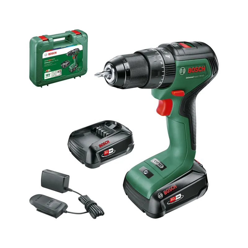 Retour Gratuit Perceuse à percussion sans fil 18 V UniversalImpact 18V-60 (Brushless, 2 batteries) - BOSCH