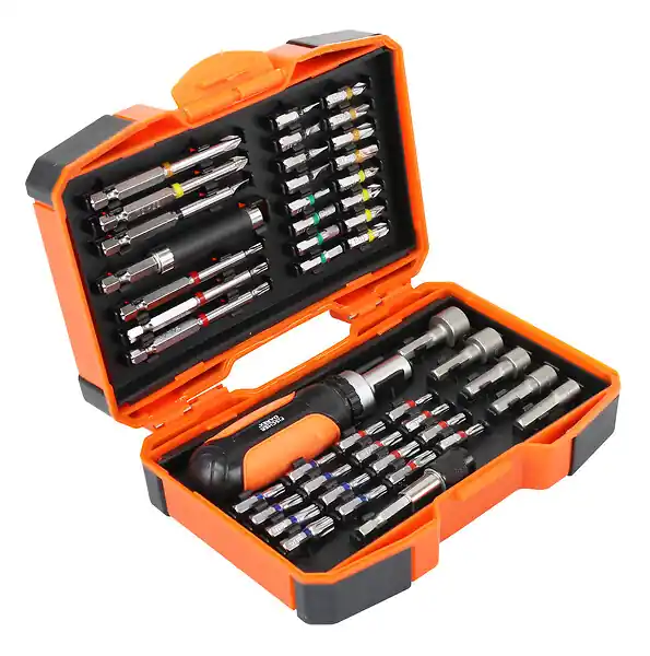 Promotion Saisonnière Coffret vissage 46pcs - Chrome vanadium - Cliquet FISCHER DAREX