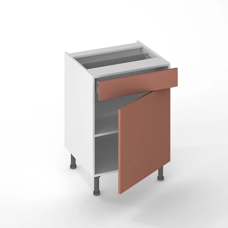Authentique Porte et façade tiroir pour meuble bas de cuisine Lotus terracotta mat 70 x 60 cm OFITRES