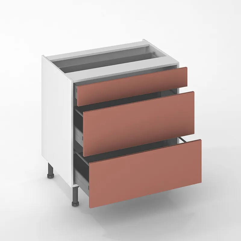 Façades tiroir pour meuble de cuisine Lotus terracotta mat 70 x 80 cm par 3 OFITRES Top Vente
