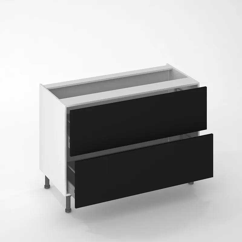 Top Vente Façade pour meuble bas de cuisine Lotus noir mat 35 x 120 cm OFITRES
