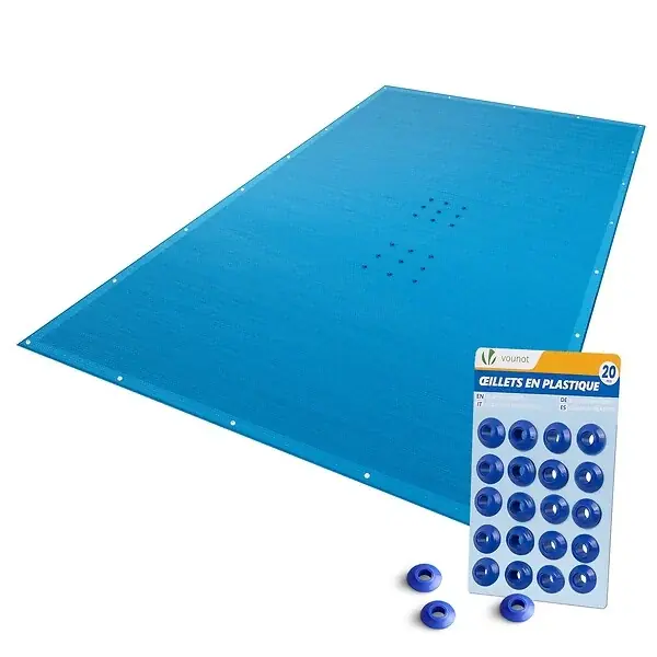 Bache piscine rectangulaire en Polyethylene 160 gr/m2 4x7m Bleue foncé VOUNOT Promotion