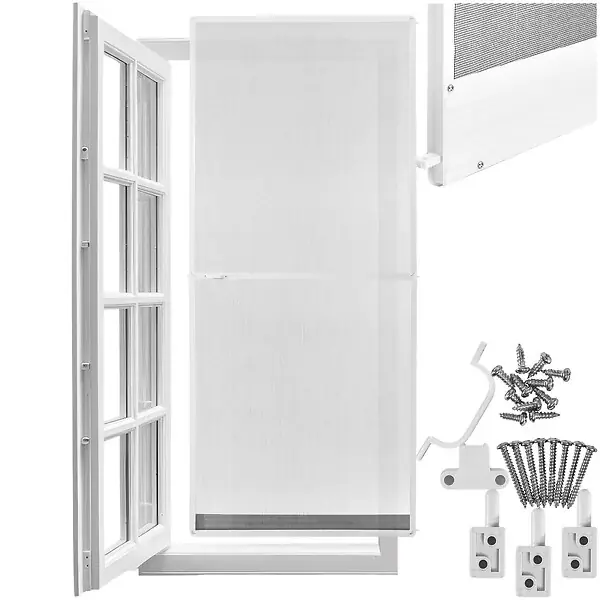 Offre Limitée Moustiquaire avec cadre en aluminium pour portes, 210 x 95 cm blanc TECTAKE