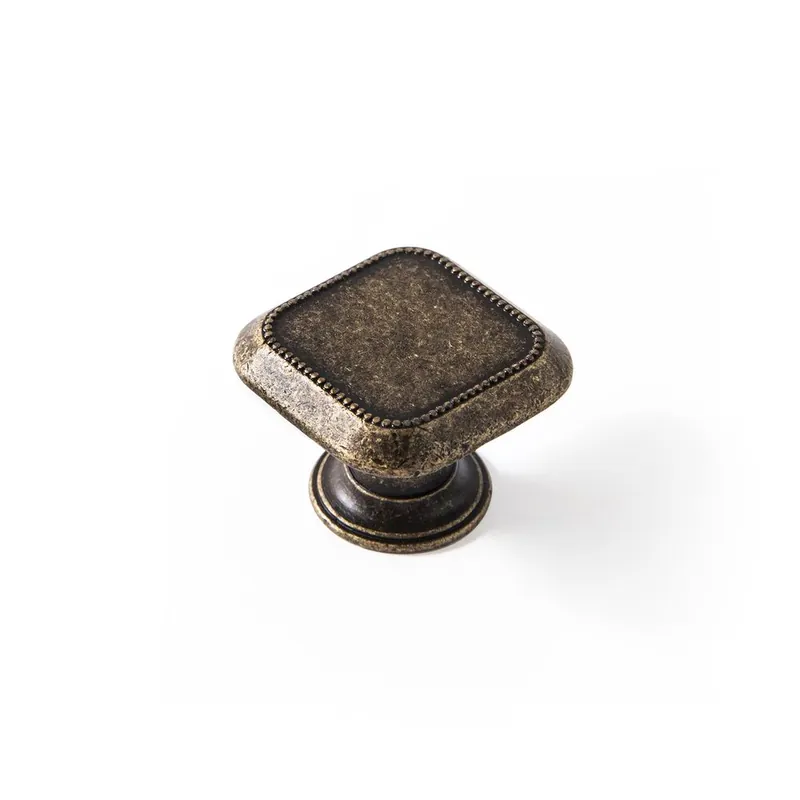 Bouton de meuble carré vieux laiton 30 x 30 mm REI Meilleur Choix
