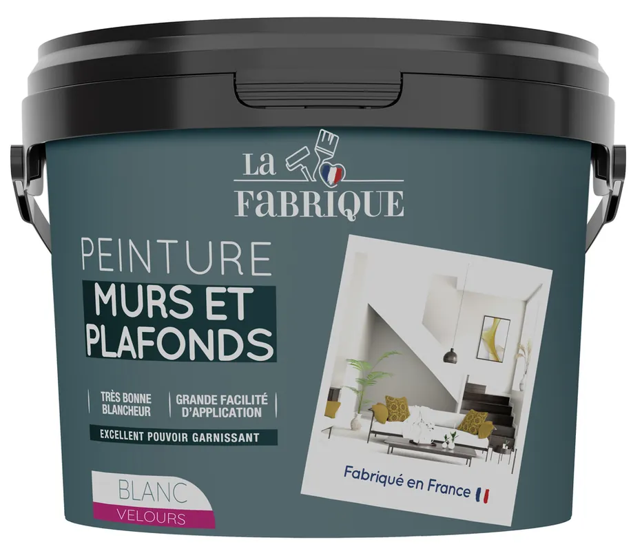 Peinture murs et plafonds blanc velours 10 l LA FABRIQUE Meilleure Vente