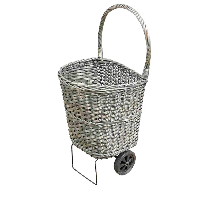 Nouvel Arrivage Panier shopper gris à bûches sur roues DELTA