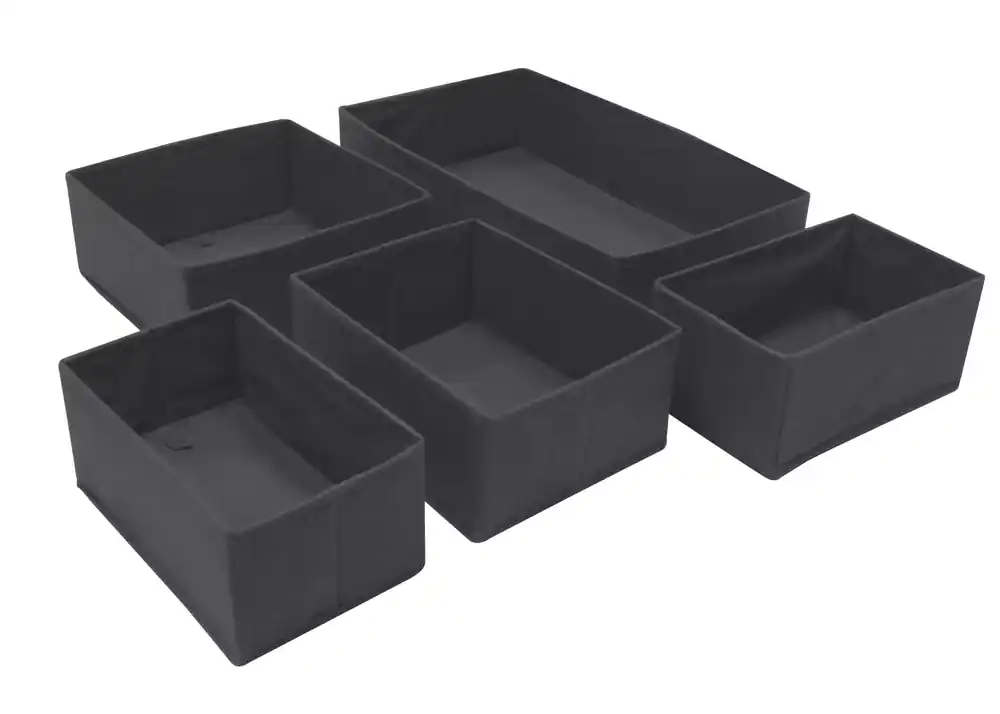 Expédition Rapide Paniers organisateurs pliables gris lot de 5 BOX & BEYOND