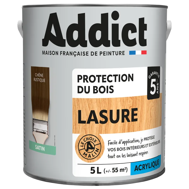Nouvelle Collection Lasure 5 ans Chêne Rustique 5 l - ADDICT
