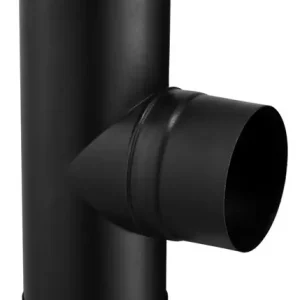 Offre Spéciale Té avec tampon émaillé noir diamètre 130 mm POUJOULAT