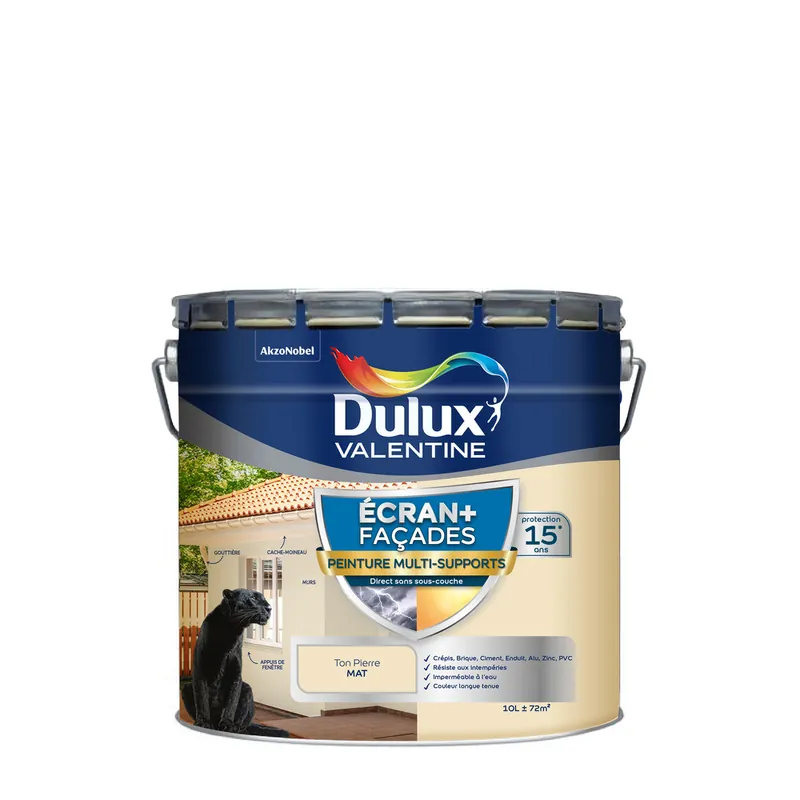 Peinture façades multi supports ton pierre 10 l - DULUX VALENTINE Pas Cher