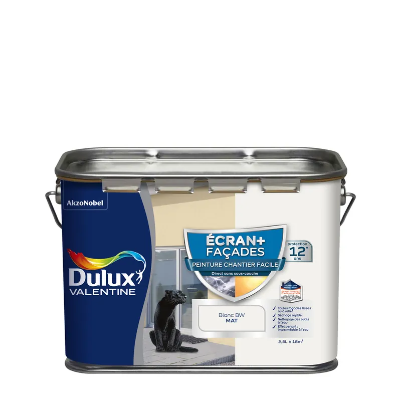 Peinture façades Ecran + blanc 2,5 l - DULUX VALENTINE Affaire À Saisir