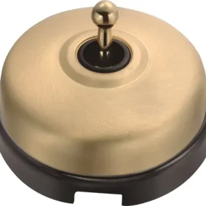 Pas Cher Interrupteur va-et-vient en saillie rétro porcelaine noire et or - Garby Dimbler FONTINI