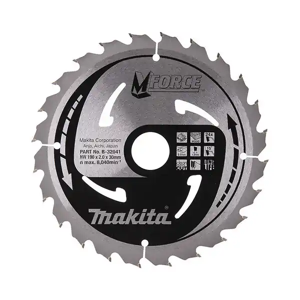 Must-Have Lame de scie circulaire, MAKITA B-32041 M-Force T.C.T, 190 x 30 mm, 24 dents, pour bois