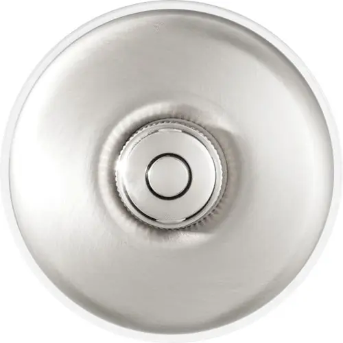 Seulement Aujourd'hui Bouton poussoir en saillie rétro porcelaine blanche et nickel satiné - Garby Dimbler FONTINI