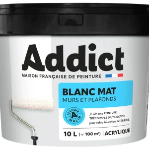Peinture murs et plafonds blanc mat 10 l ADDICT Paiement Sécurisé