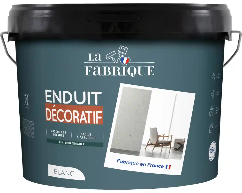 Enduit décoratif blanc 15 kg - LA FABRIQUE Prix Bas