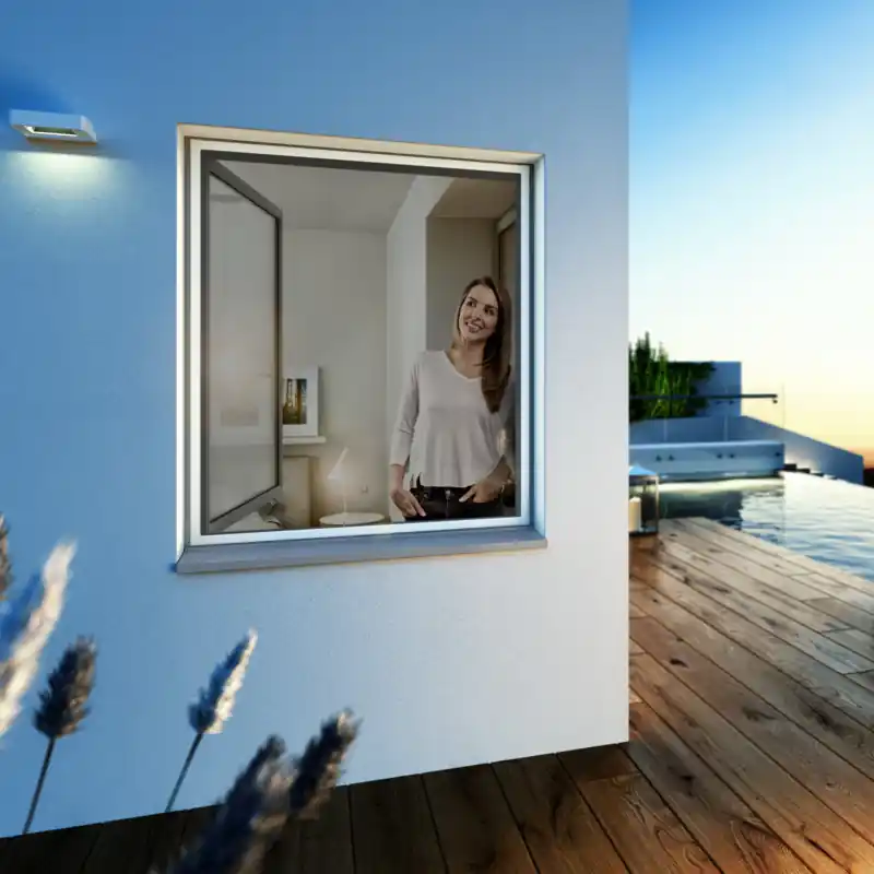 Retour Gratuit Moustiquaire et cadre fixe ultra plat pour fenêtre 120x150 cm Blanc WINDHAGER