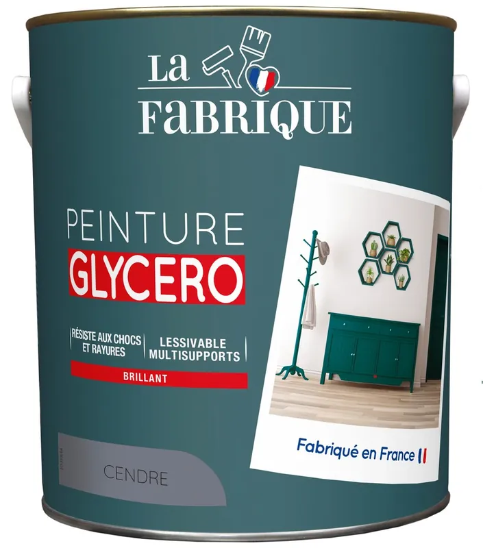 Nouvel Arrivage Peinture glycero Cendre brillant 2,5 l - LA FABRIQUE