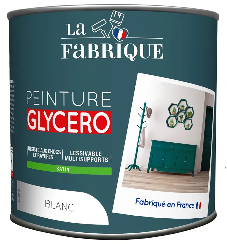 Peinture glycero Blanc satin 125 ml - LA FABRIQUE Commander Vite