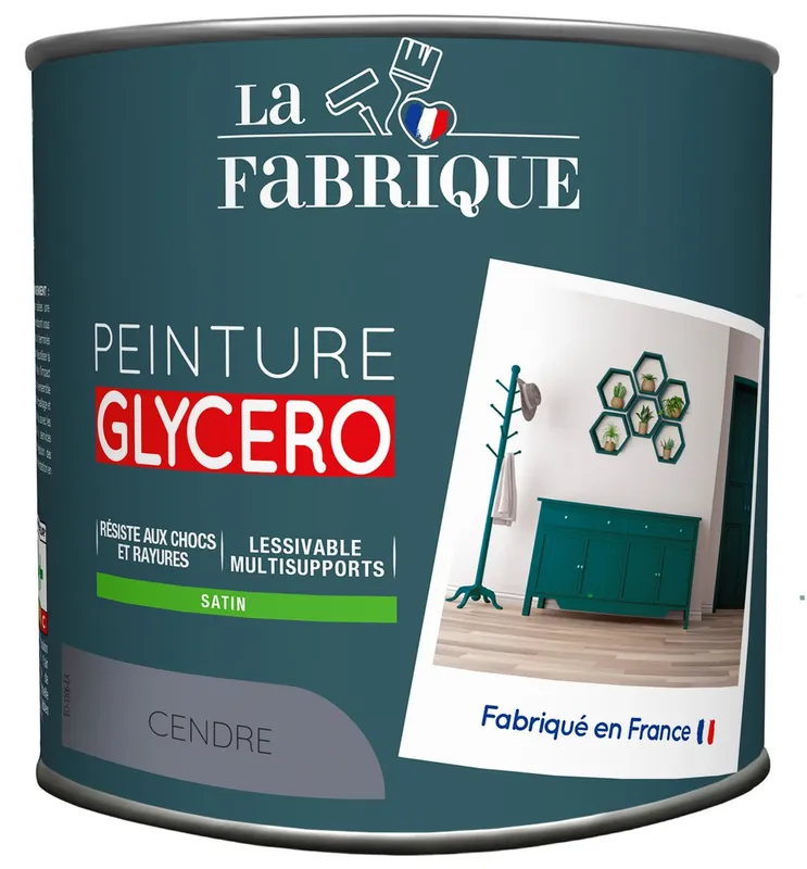 Peinture glycero Cendre satin 125 ml - LA FABRIQUE Satisfait Ou Remboursé